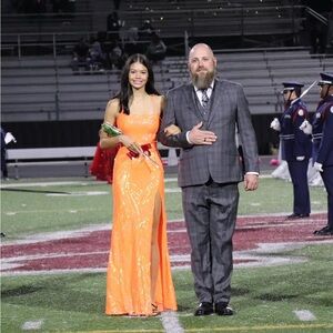 Vibrant Orange Evening Gown